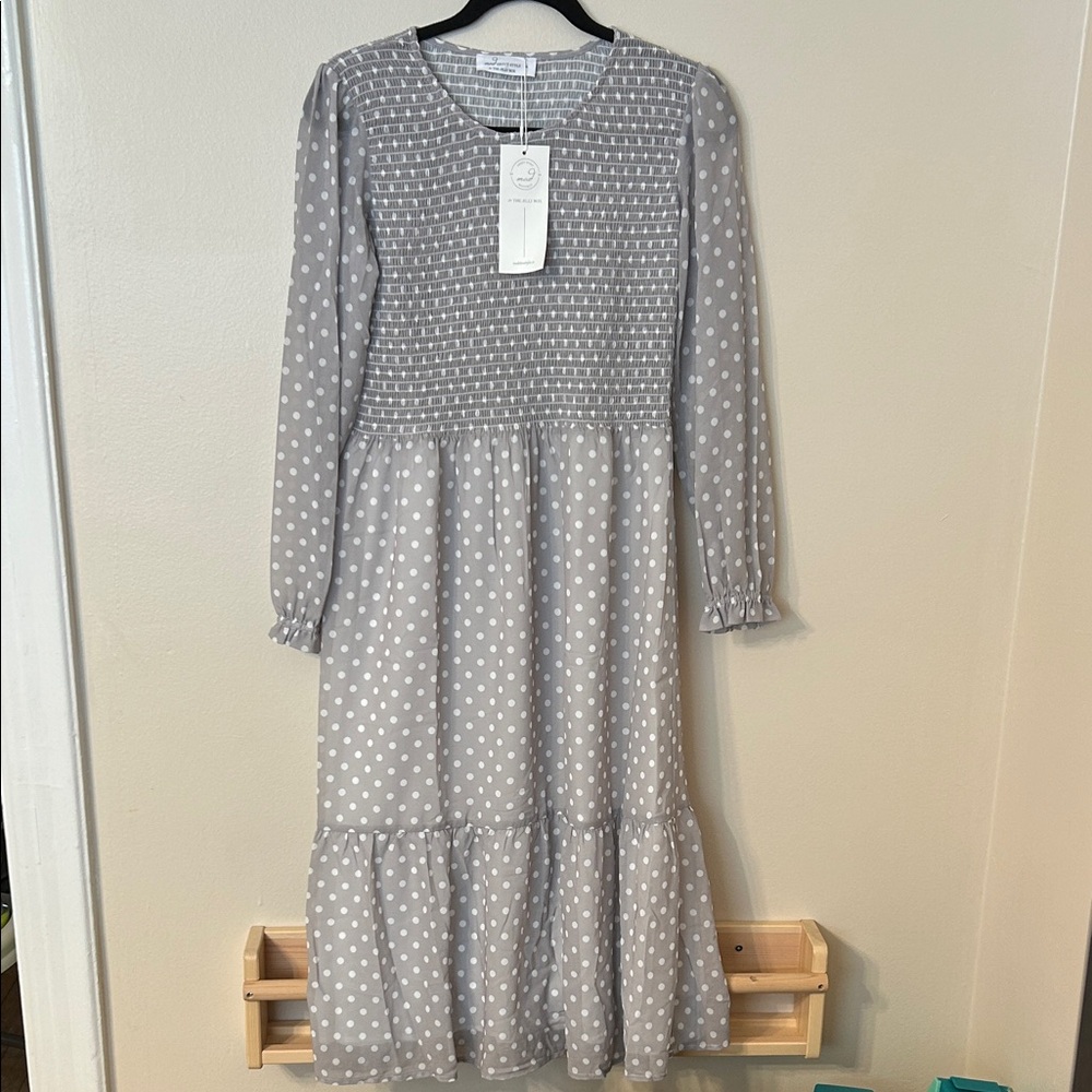 Mad About Style x Jillian Harris Birch Dot Long Sleeve Dress